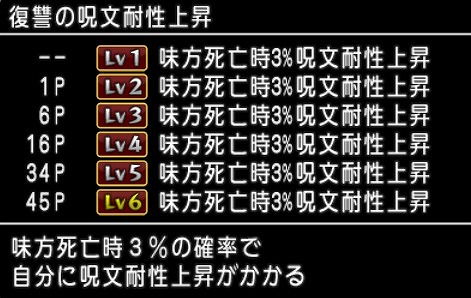 復讐の呪文耐性上昇