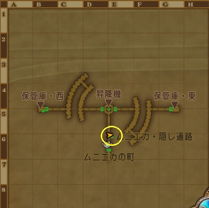 ムニエカの深層地下1階隠し通路入口