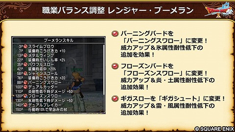 バージョン7.6前期ブーメランスキルライン